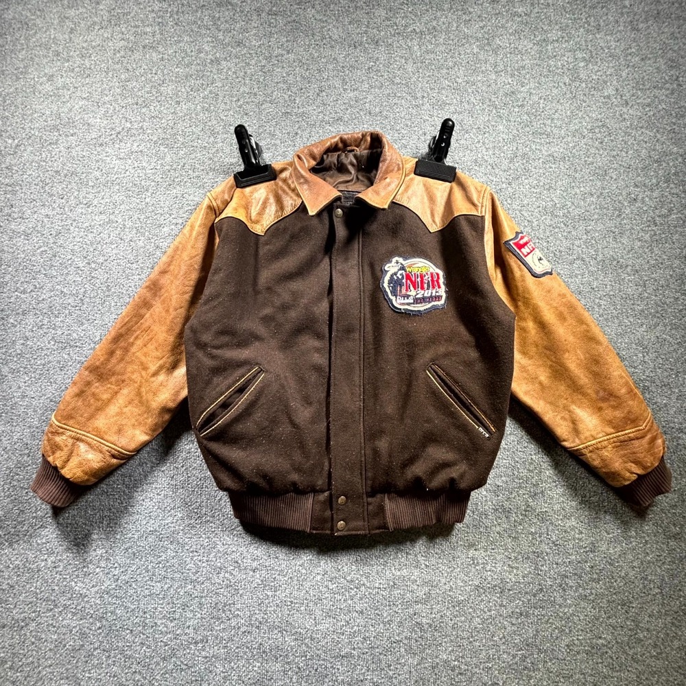 Wrangler NFR 2013 Las Vegas ProRodeo Jacket Men's Large Brown Leather Outdoors